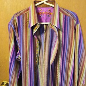 Robert Graham striped multicolored button down